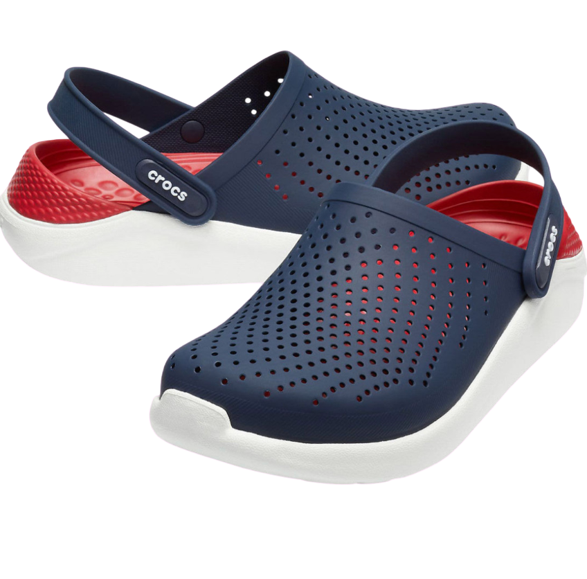 CROCS LITERIDE CLOGS Navy Blue and Red