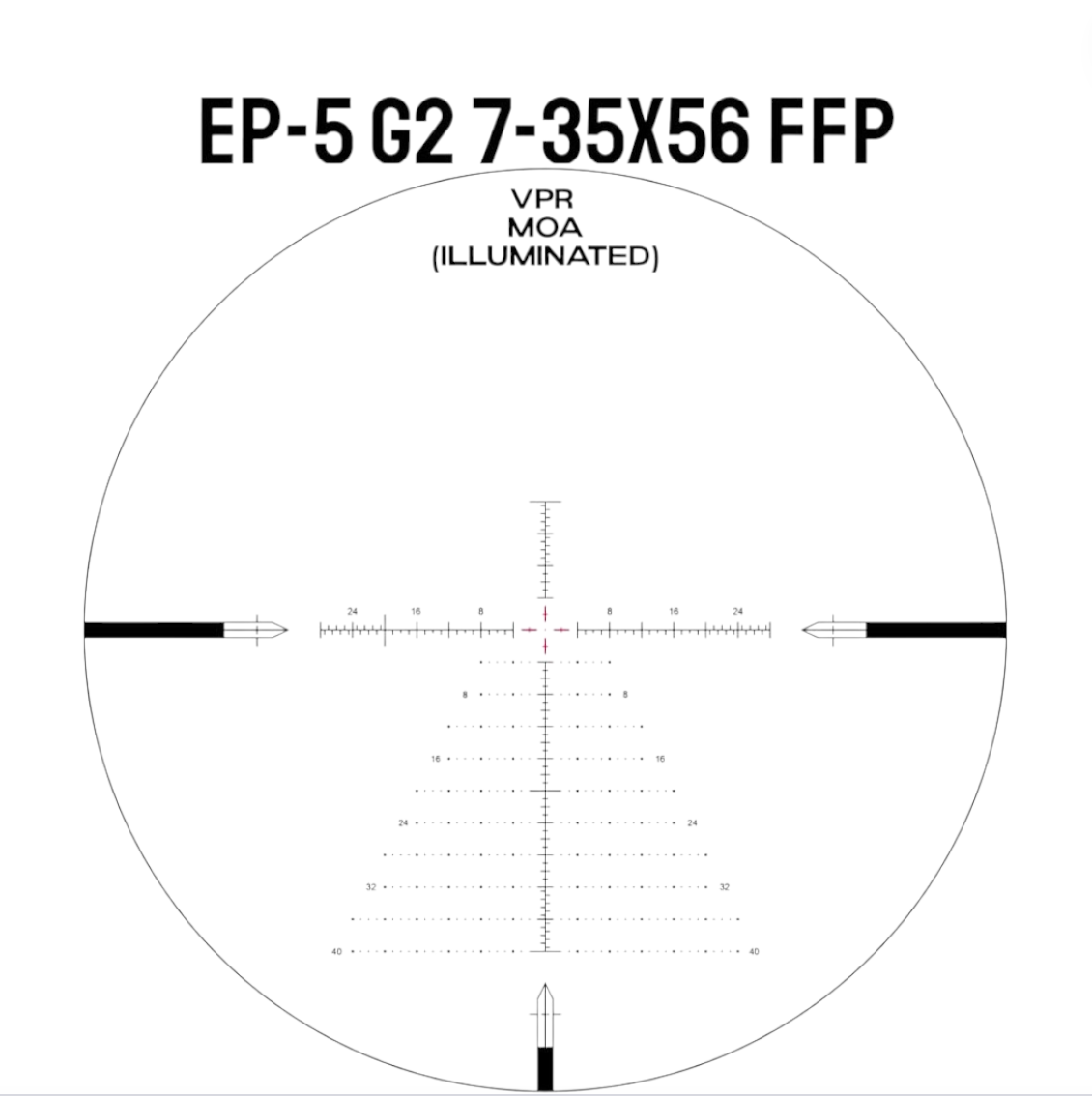 Arken Optics EP5 GEN2 7-35X56 RifleScope FFP VPR MOA Illuminated Reticle with Zero Stop 34mm Tube