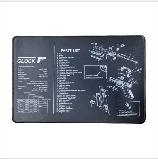 Glock Pistol Cleaning Mat with Parts List